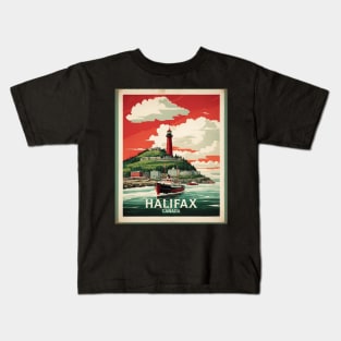 Halifax Nova Scotia Canada Vintage Poster Tourism Kids T-Shirt